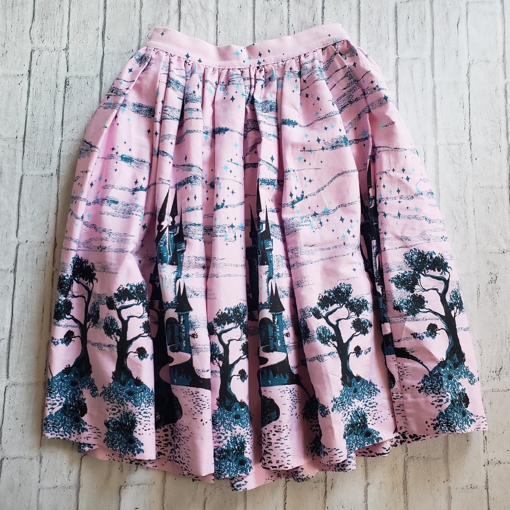 Pinup Couture Skirt Pink Long Castle Magical